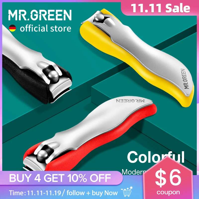 

MR.GREEN Colorful Nail Clippers Anti-Splash Nail Cutter Detachable Design Fingernail Clippers Stainless Steel Manicure Nail Tool