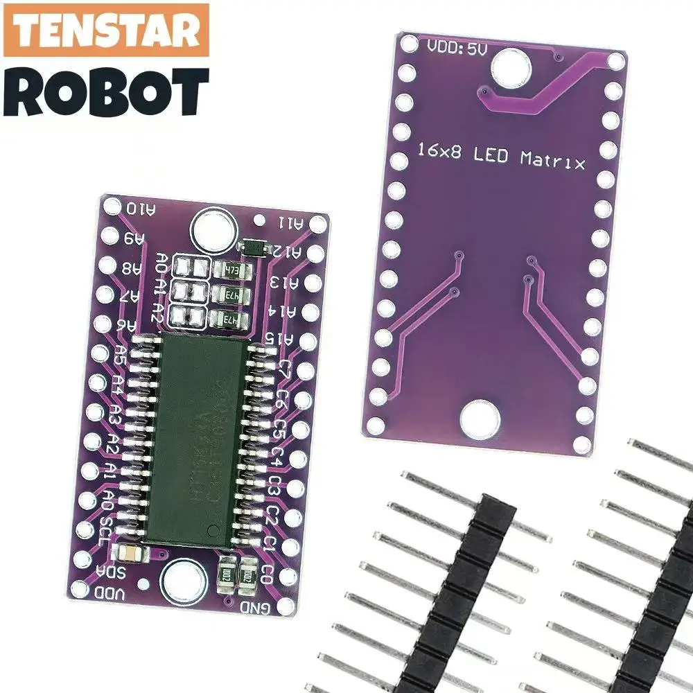 TENSTAR HT16K33 16x8 LED Dot Matrix Drive Control Module Digital Tube Driver Development Board