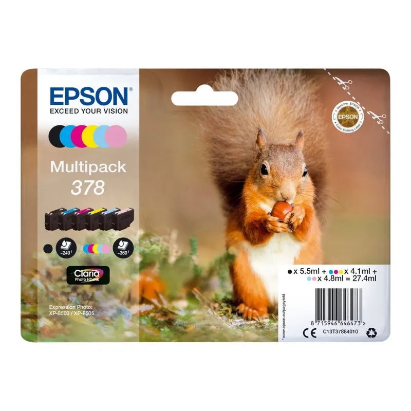 Epson 378 Pack of 6 original ink cartridges-C13T37884010 C13T37884010 tintasycartuchos.com