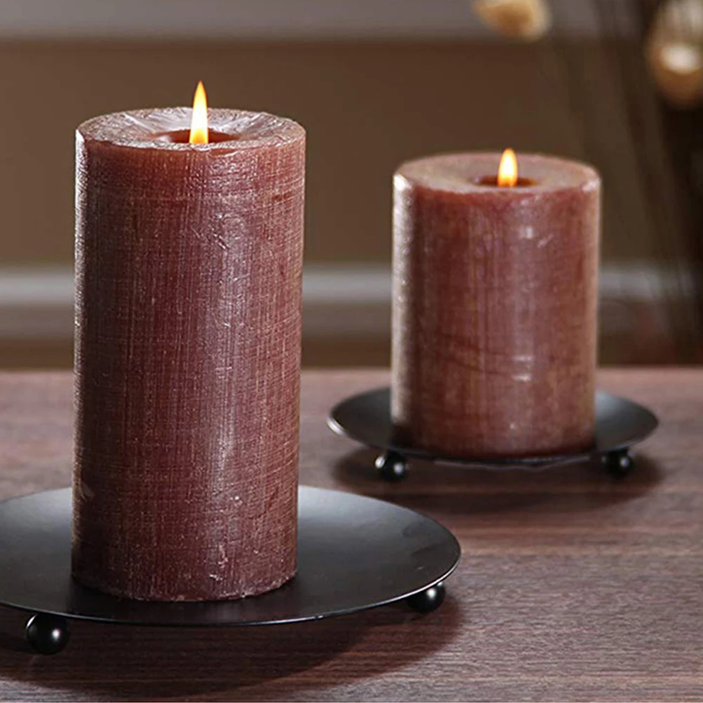 

4pcs Iron Holders Black 7CM Practical Home Decor Bedroom Living Room Holder Metal Candleholders