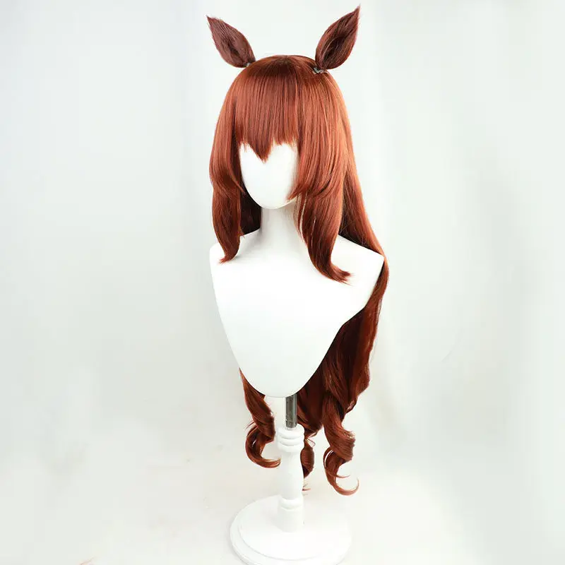 Umamusume Pretty Derby Maruzensky Cosplay Wig Orange Brown Ears Tail Bowknot Headwear Women Halloween Party Carnival Accessories