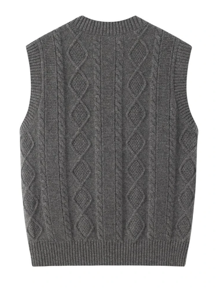 

Мужской однотонный жаккардовый вязаный свитер, жилет, пуловер без рукавов, приталенный топ с v-образным вырезом, стильный трикотаж
