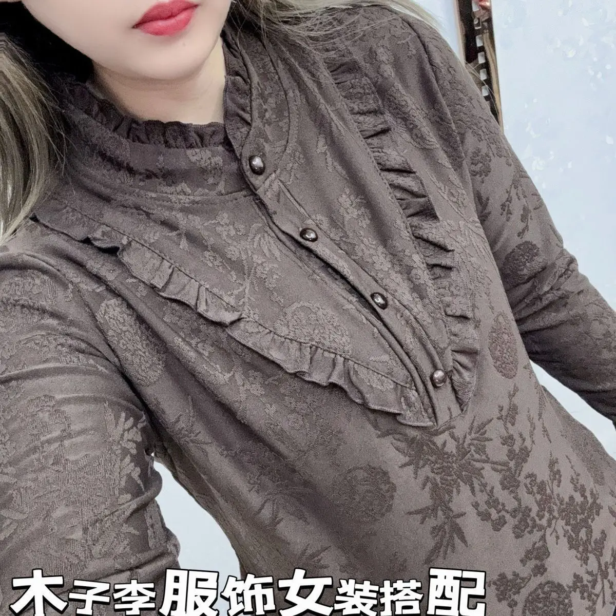 벨벳 긴팔 셔츠, 2025 분위기 있는 귀 슬림핏 상의, 슬림 보터밍 풀오버, 신상 스타일, 가을 겨울