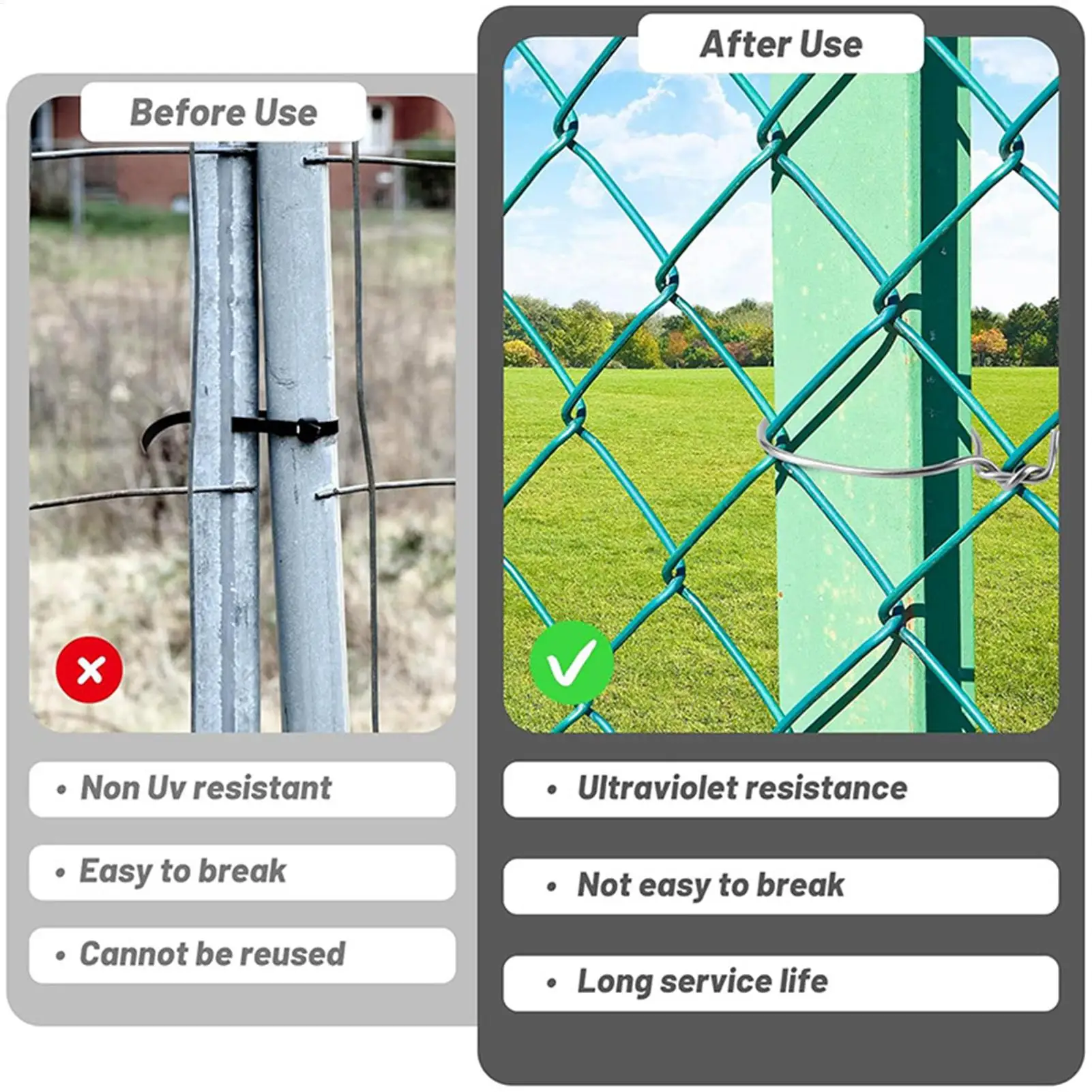 Metal Zip Ties 100 Pieces Rustproof Adjustable Heavy Duty And Stainless Steel Zip Ties For Residential Farmhouse Garden Yard