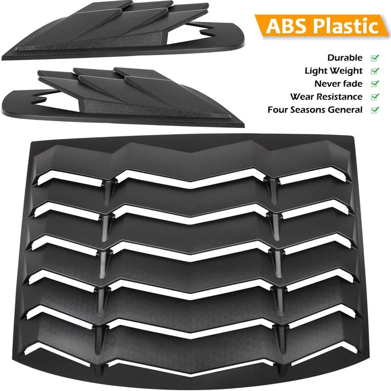 Matte Black Windshield Sun Shade Cover/Window Louver (Rear & Side) for Dodge Charger 2011-2024 SXT GT R/T Scat Pack SRT Hellcat