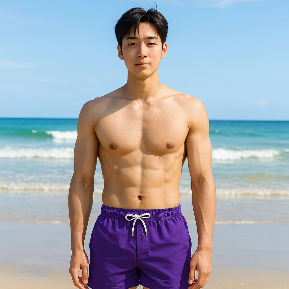 

Mesh quick-drying shorts 2025 summer eco-friendly polyester solid color fashionable daily wear men s fitness clothing