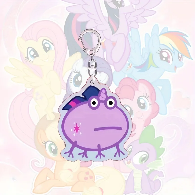 2D flat acrylic cartoon pony keychain, high-aesthetic backpack, pencil case, lunch bag, clothing accessory pendant decoration