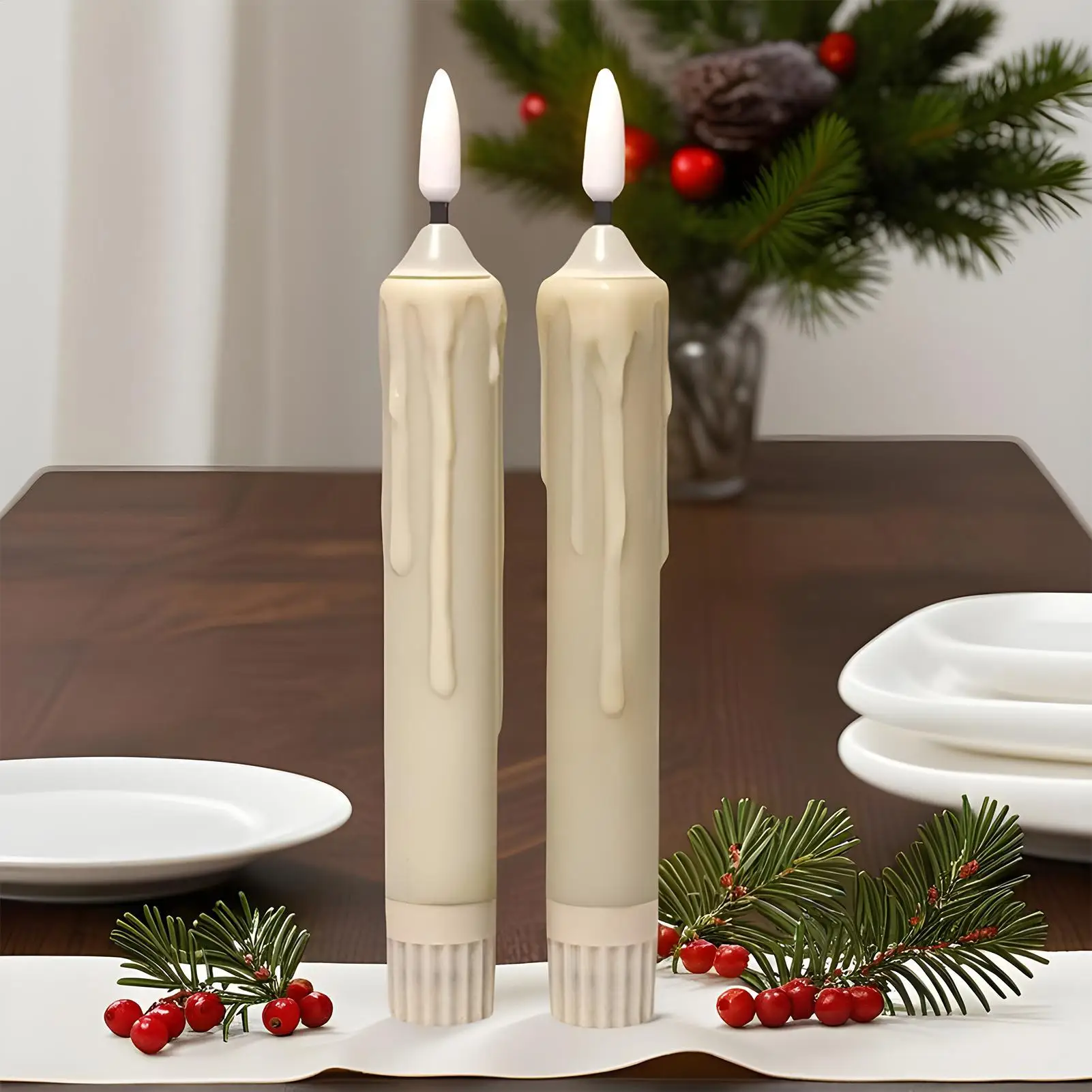 Battery Operated Candles Electronic Flickering Decor 6-Piece Electric Candles For Halloween Wedding Christmas Home Outdoor Party