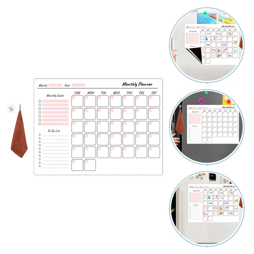 

1 комплект магнитной доски для планирования для холодильника, доска для написания расписания с гладкой поверхностью, доски для планирования для холодильника