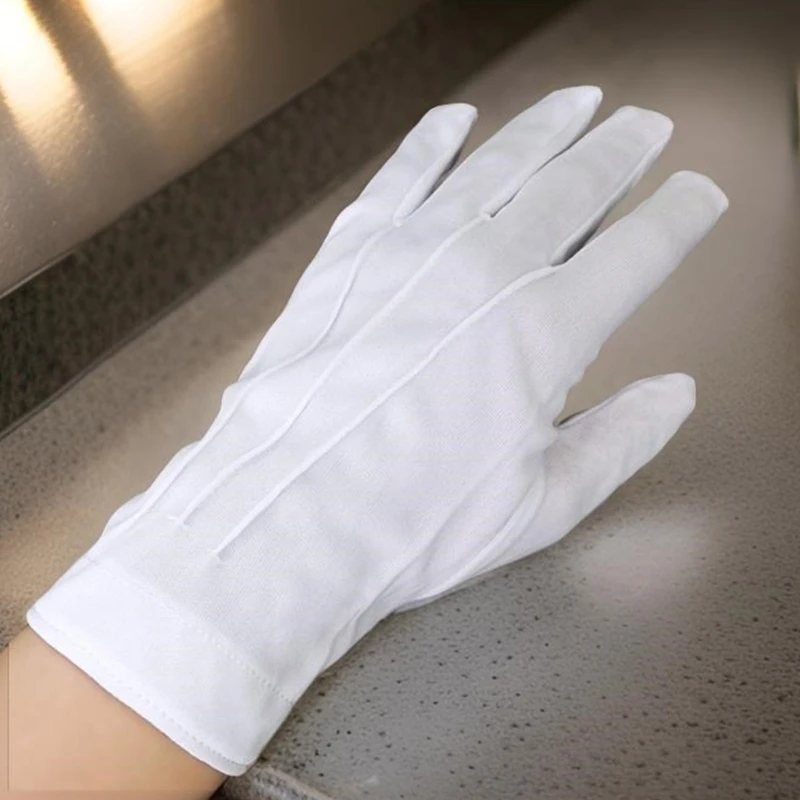 New White Adult Gloves for Funeral Formal Tuxedo Parades Costume Gloves Halloween