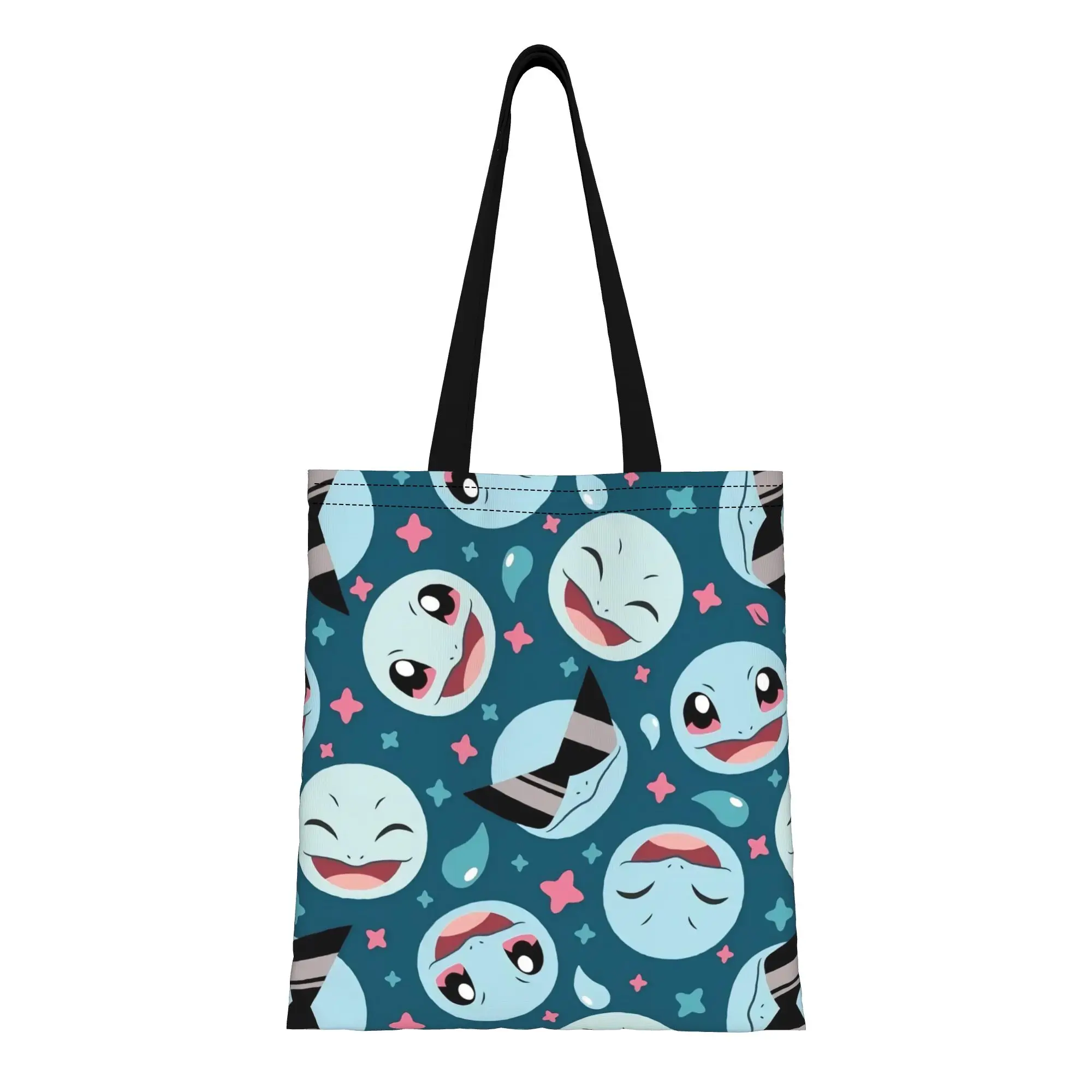 

Squirtle Pokemon Canvas Tote Bag Perfect for Shopping Women's Top-Handle Bags