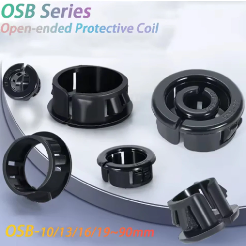 10/30Pcs OSB-10/13/16/19~90mm Cable Wire Mount Hole Nylon Plastic Harness Protective Cover Snap Plug Bungs Bushing Open Grommet