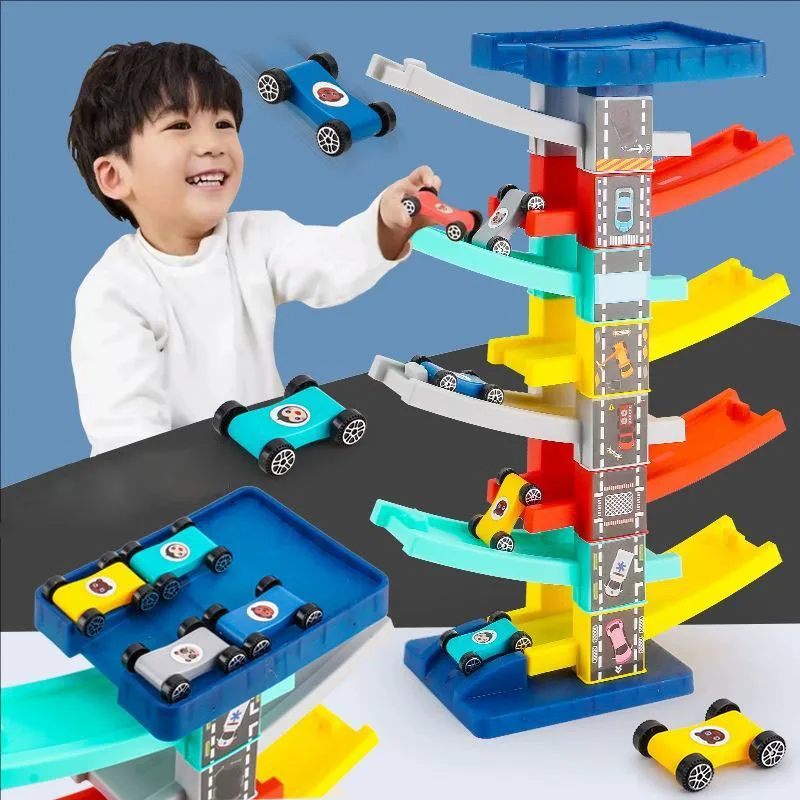 لغز الأطفال اللبنات تطوير الدماغ طفل مزلق سيارة بارك خليط سيارة المسارات ألعاب تعليمية للبنين 2 3 4 5 سنوات