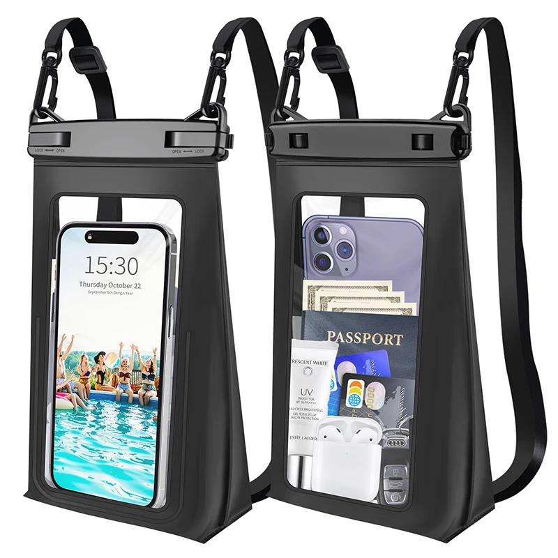 HAISSKY Waterproof Mobile Phone Bag For iPhone 16 15 14 13 12 11 Pro Max 15 Plus  Swimming Beach Storage Wallet Pouch Dry Bags