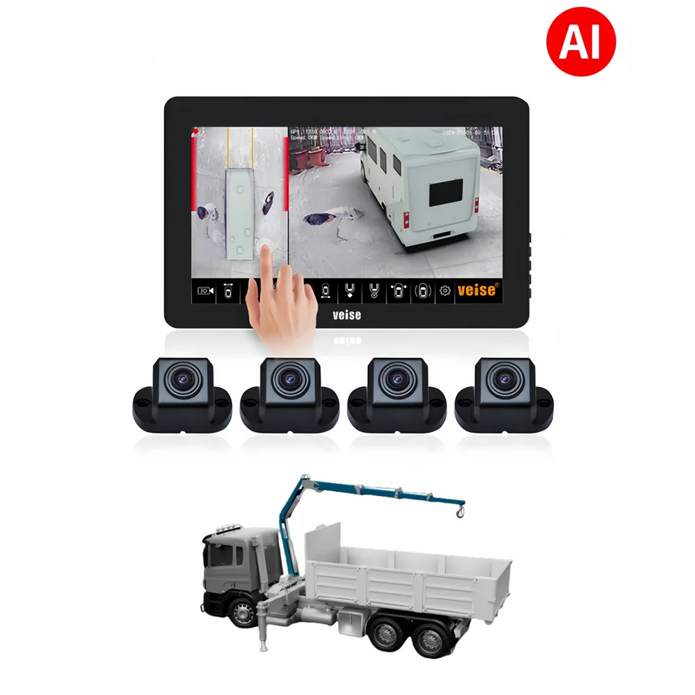ADAS DSM BSD Blind Spot 360 Degree 3D Surround View AI Camera MDVR Touch Screen Monitor DVR For Truck Bus Loader Crane