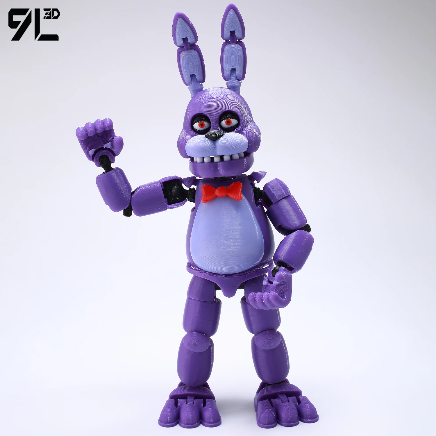 9L3D Purple Bunny Animatronic Action Figure With Guitar Horror Game Toy With Light Up Eye Dummy13 Multi Joint Movable Model Gift