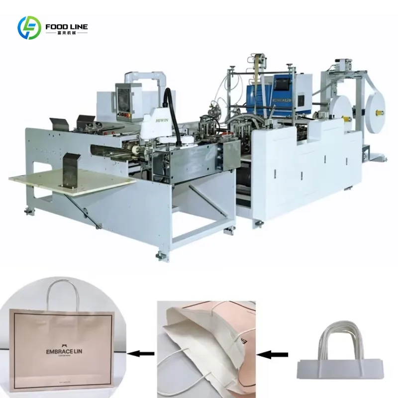 Fully Automatic Paper Bag Making Machine With Twisted Handle Pasting Device For Shopping Bags