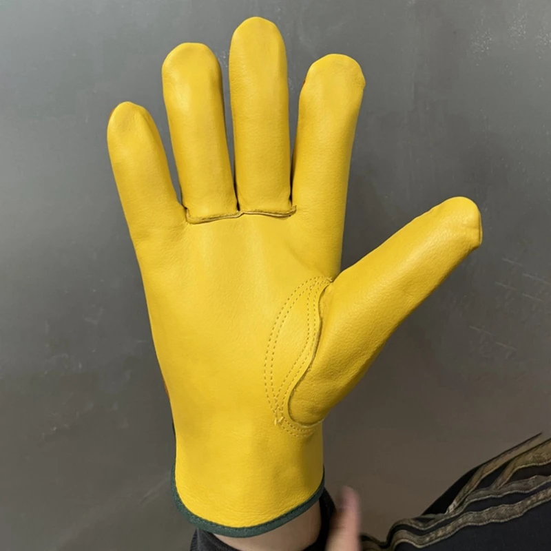 قفازات حماية للعمل قابلة للتنفس مانعة للانزلاق ، قفازات من جلد البقر مقاومة للاهتراء ، قفازات حماية موقع البناء