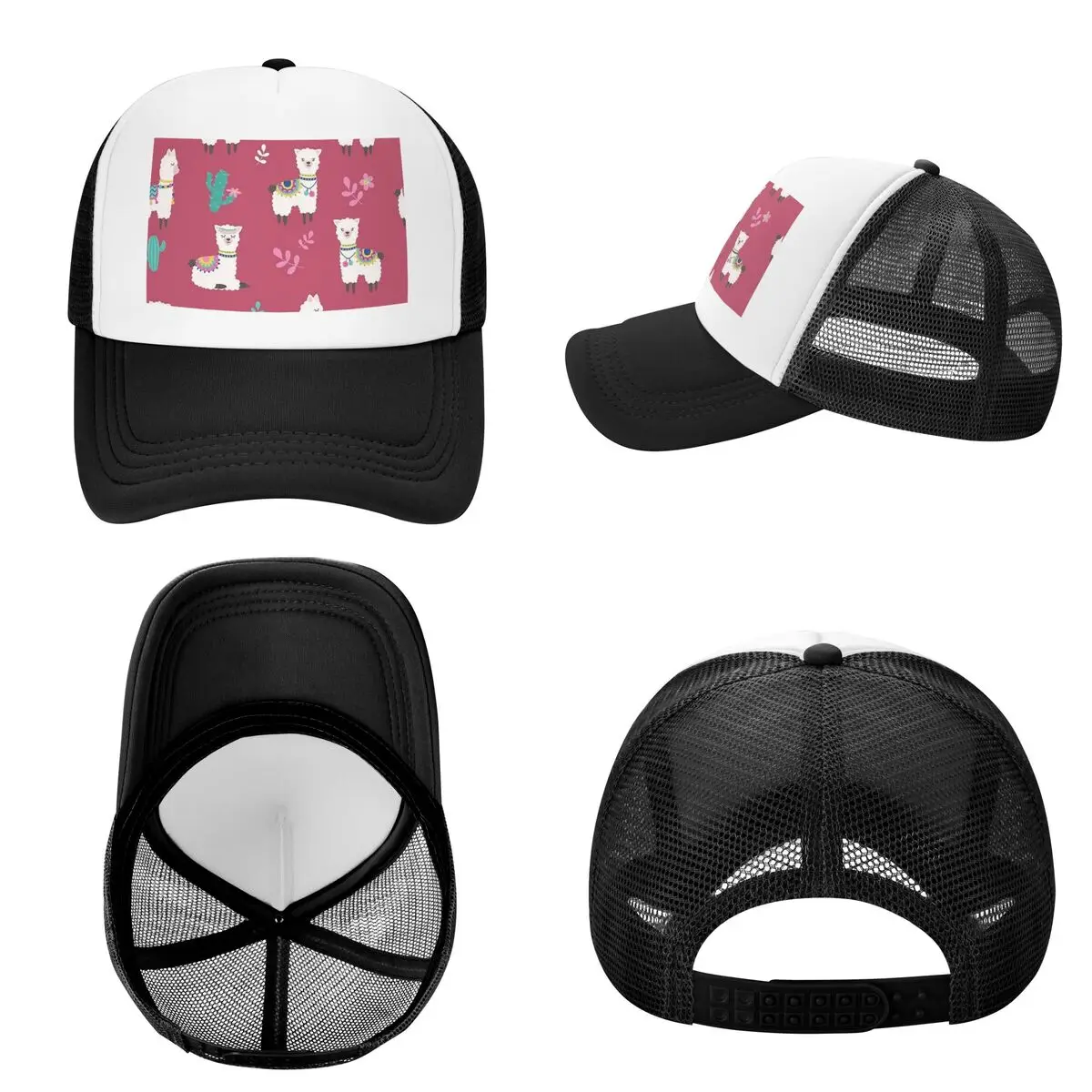 Llama Alpaca Animal Cap Fashion Mesh Baseball Caps Adjustable Hat Hip Hop Summer Unisex Baseball Hats