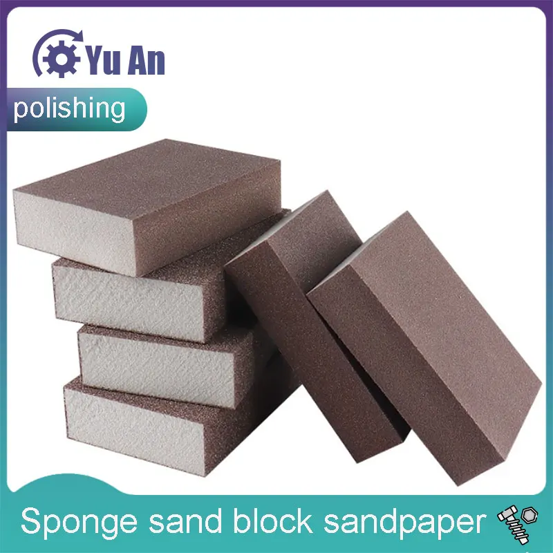 

Sponge Sand Block Sandpaper Polishing Artifact Woodworking Stationery Metal Rust Removal Polishing Four Sided Sandpaper Brick