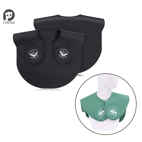 Imagen 2 del producto ** 1 unidad de Collar de corte de pelo de silicona, chales para teñir el cabello, capa de peluquería, envoltura para el cuello, protector para corte de pelo, hombrera, bufanda