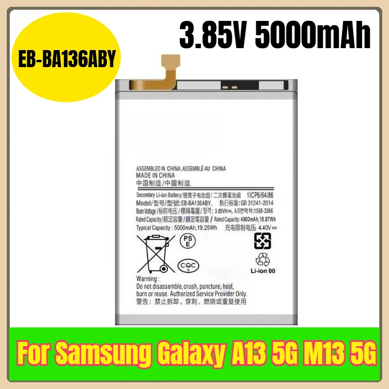 

EB-BA136ABY 3.85V 5000mAh Mobile Phone Battery for Samsung Galaxy A13 5G M13 5G