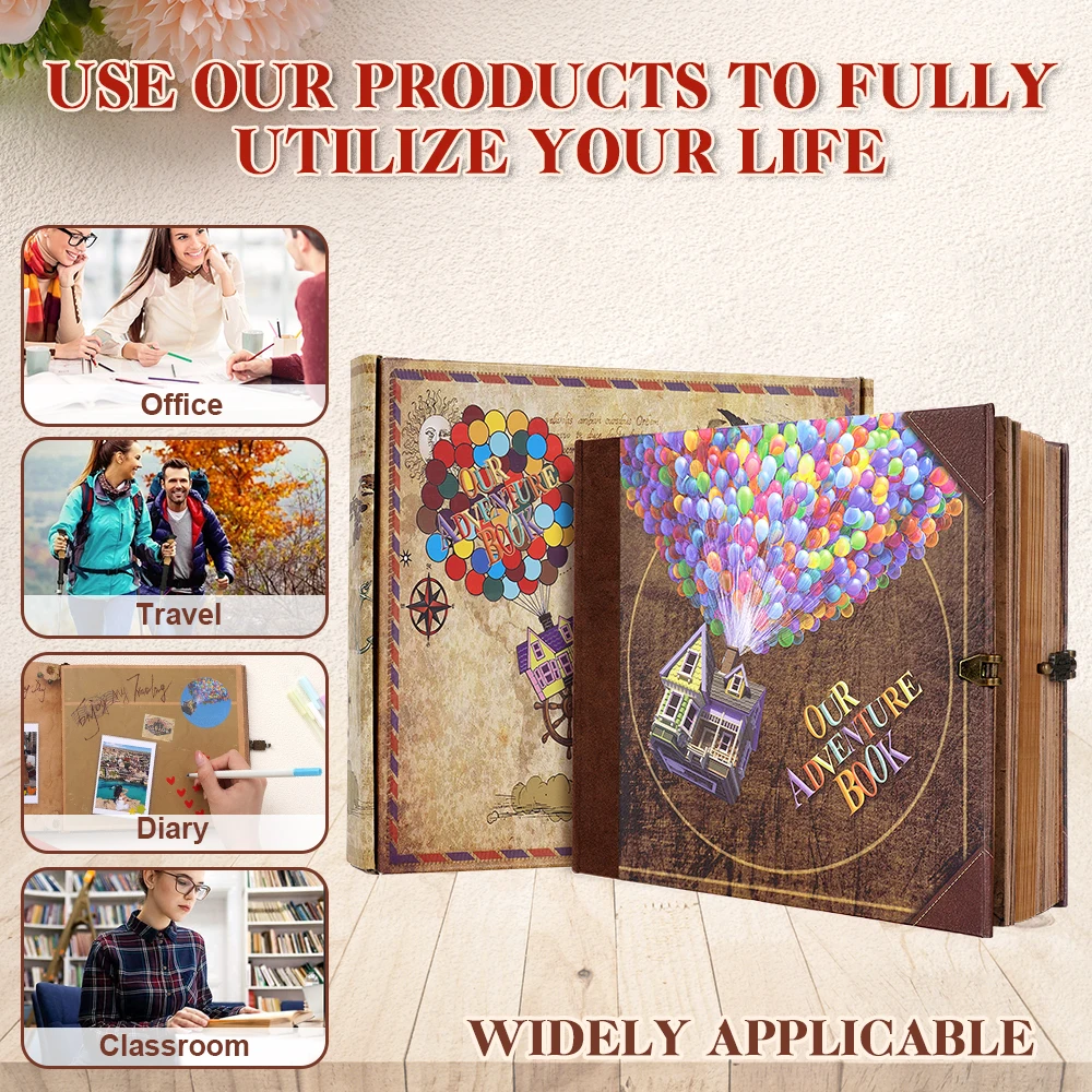 146 Page Photo Album DIY Handmade Scrapbook Balloon Theme Book Retro Kraft Album Anniversary Wedding Memory Mother's Day Gift
