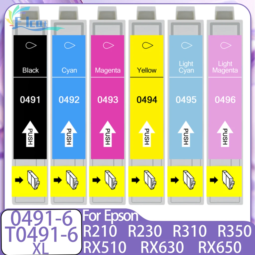 T0491 T0492 T0493 T0496 0491 0492 Ink Cartridge Compatible For Epson Stylus Photo R210 R230 R310 R350 RX510 RX630 RX650 Printer
