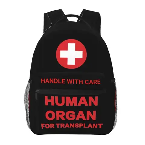 Funny Human Organ for Transplant Print Laptop Backpack Unisex Large Capacity Travel Backpack Student Shoulder Bag School Bookbag
