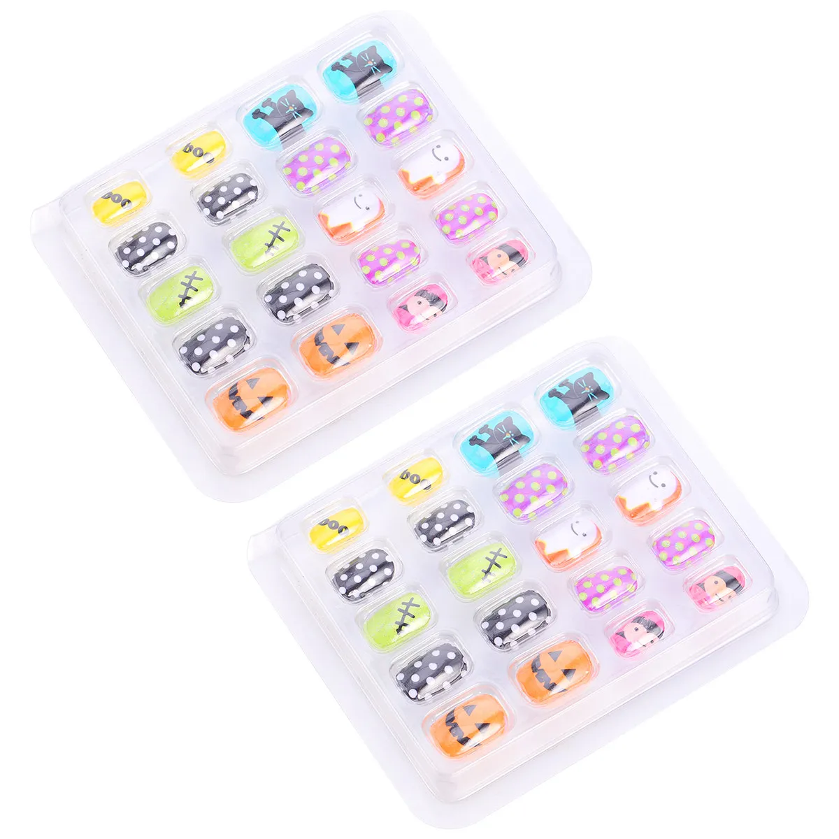 40 Pcs Glitter Nail Art Stickers Fake Nails Decoration Festival Decal Prop Decorative Halloween