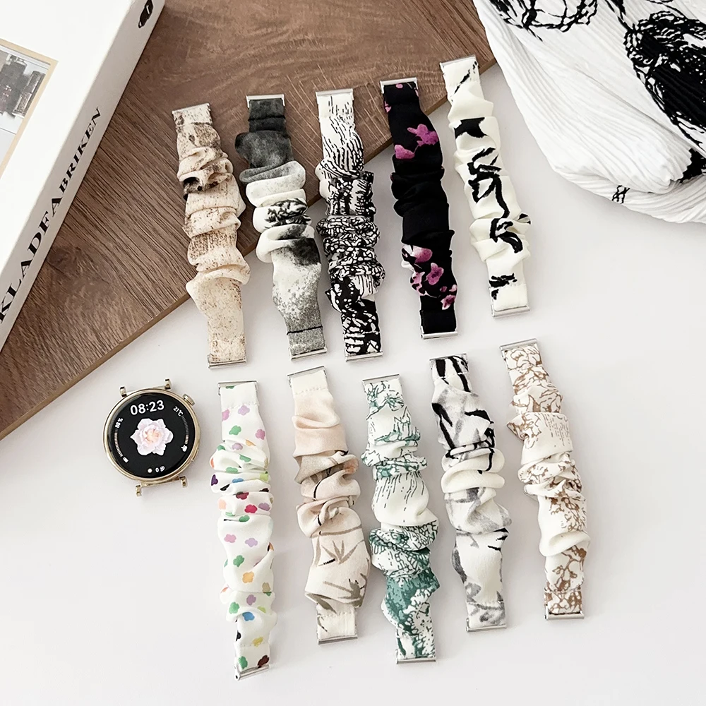 Scrunchie Band for Galaxy 6 7 / Gizmo Watch 3 2 1/ Gabb Solo Loop 20mm Cute Stretchy Replacement Wristband Stretchy Strap Fabric