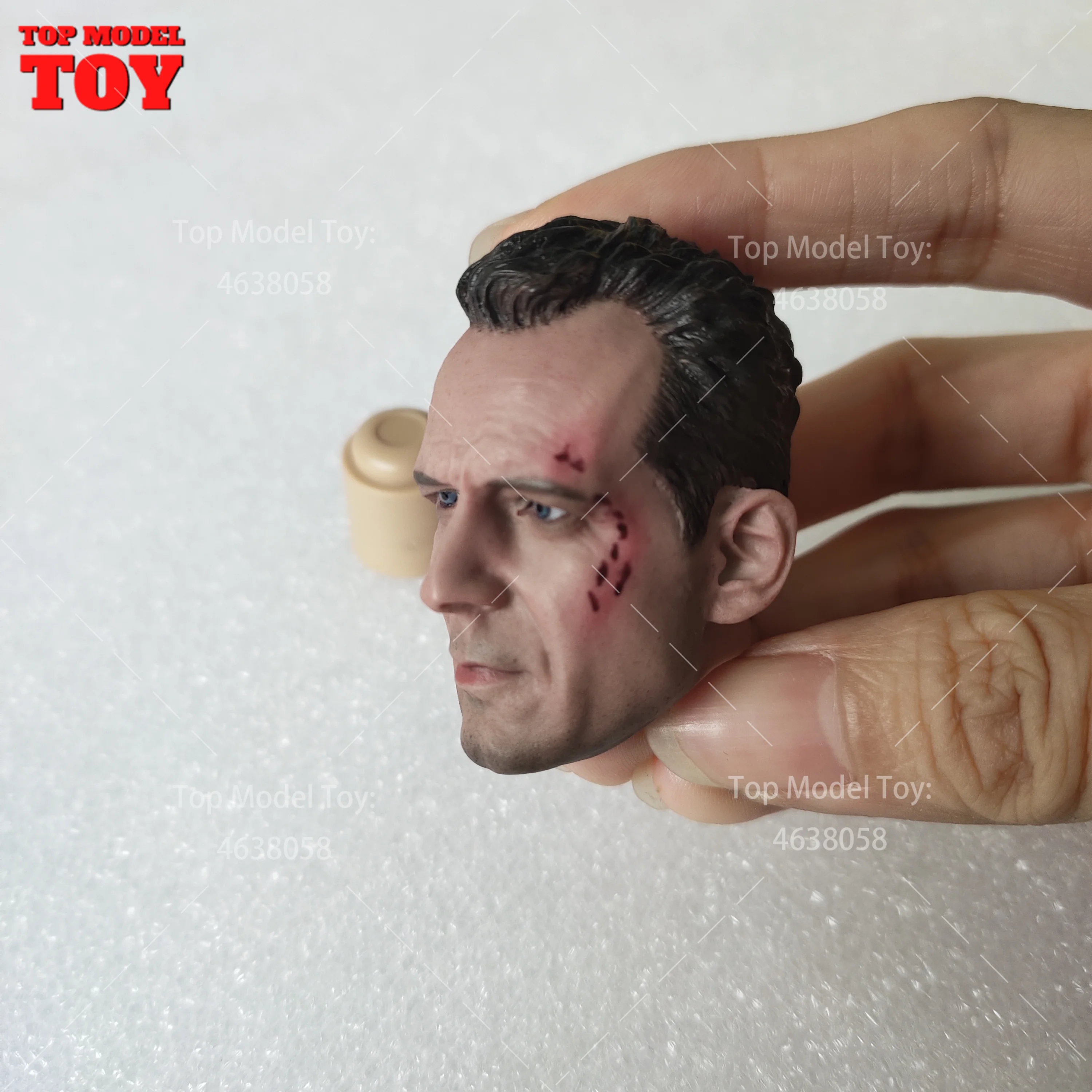 Bruce Willis im Maßstab 1/6 schnitzen verletzte männliche Kopf formung beschädigte Version passen 12 ''männliche Soldat Action figur Körper puppen – Detail 9