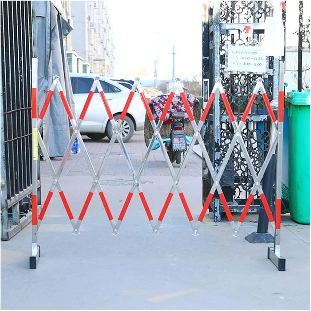 Folding Security Gate, Gate Retractable Traffic Fence, Industrial Expandable Metal Barricade, Adjustable Traffic Fence