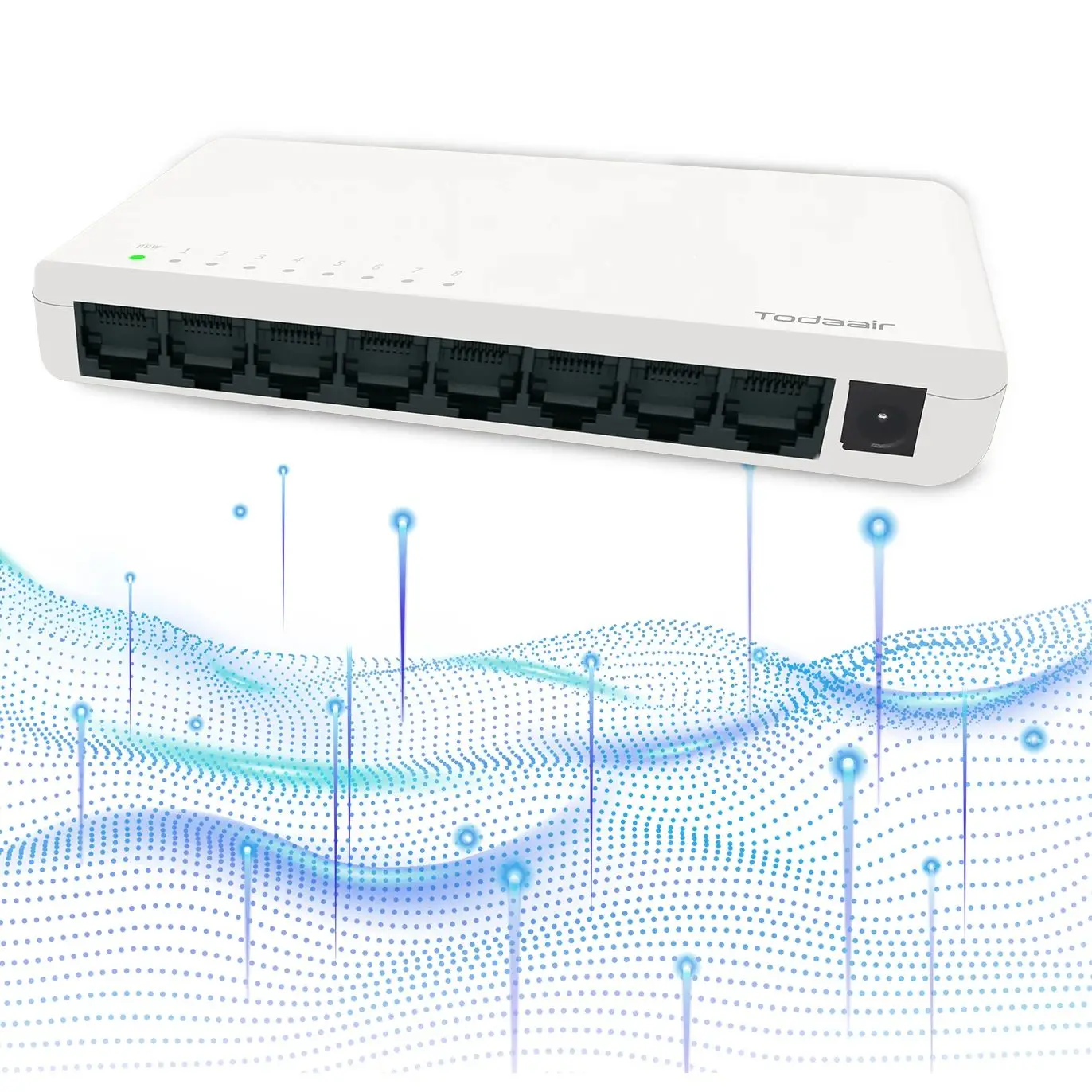 

【8 Port Gigabit Switch】Fanless Desktop Ethernet Switch, 10/100/1000Mbps Plug & Play, Silent Network Switch for Home Office, Se
