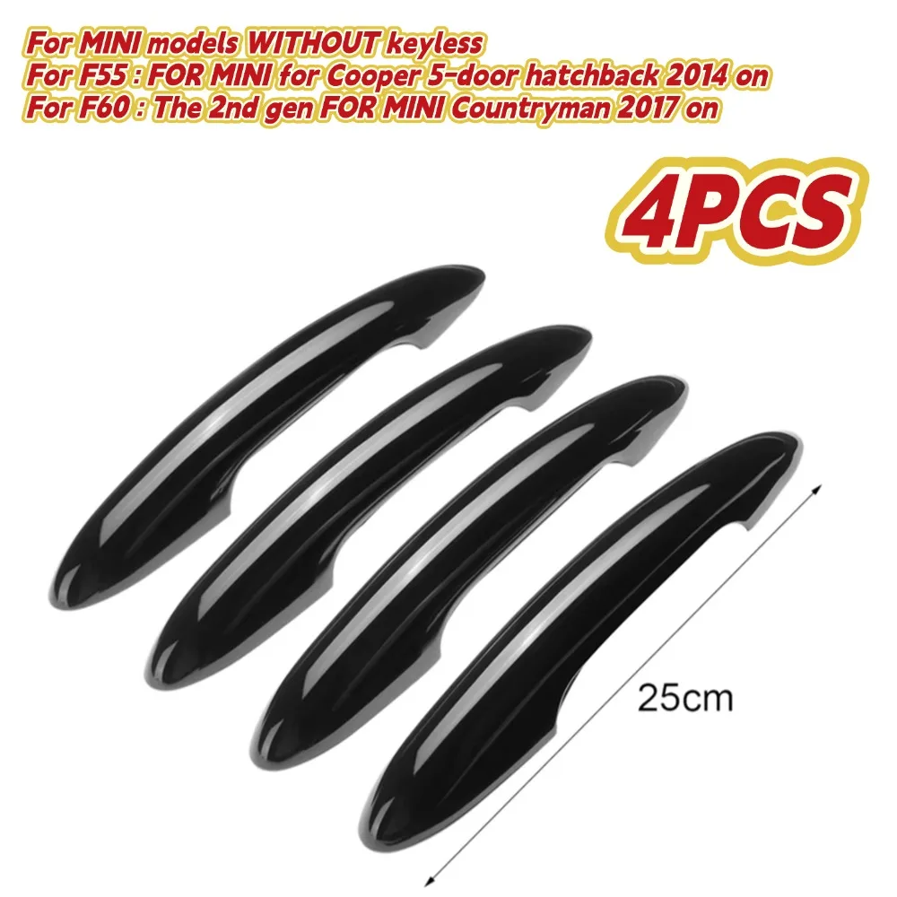 For MINI WITHOUT Keyless FOR MINI For Cooper F55 FOR MINI Countryman F60 4pcs Gloss Black Car Door Handle Covers Accessories
