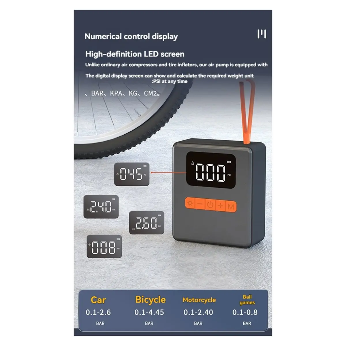 A86G NEW Double Power Cordless Tire Inflator Portable Air Compressor with Rapid Inflation for Cars Motorcycles and Bicycles