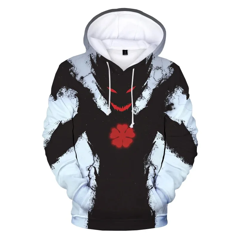 

2025 Fashion 3D Printing Hot Black Clover Hoodie Unisex Harajuku Cool Sportswear Anime Asta Plush Hoodie