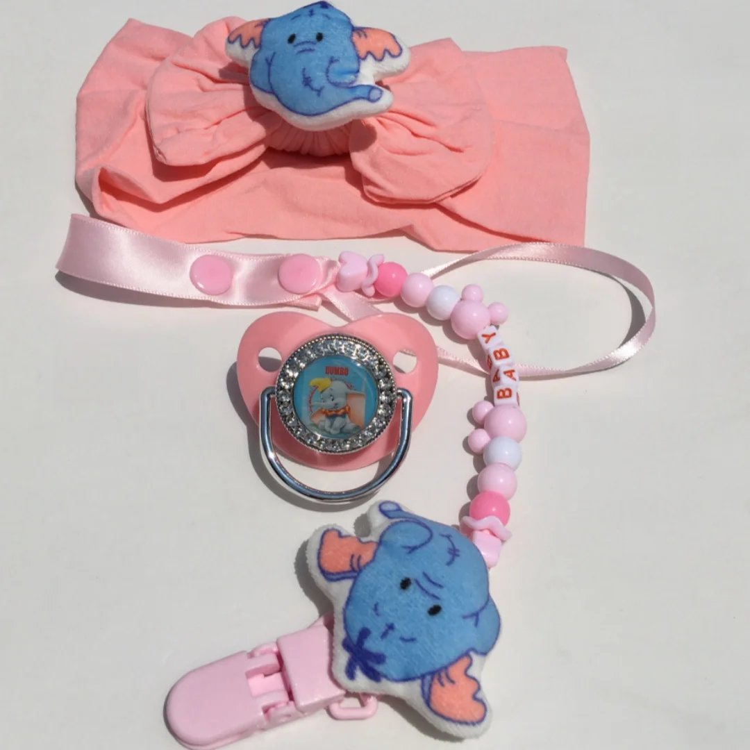 Elephant print 3D 3D personalized baby pacifier clip chain Tooth Pendant Baby pacifier Kawaii tooth Toy Gift chupetes para bebes