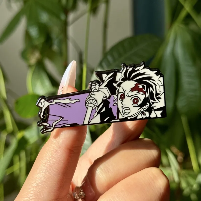 شيطان القاتل المينا دبابيس أنيمي بروش ظهره قبعة حقيبة طوق التلبيب شارات الرجال النساء Kawaii مجوهرات جمع الاطفال اللعب الهدايا #3