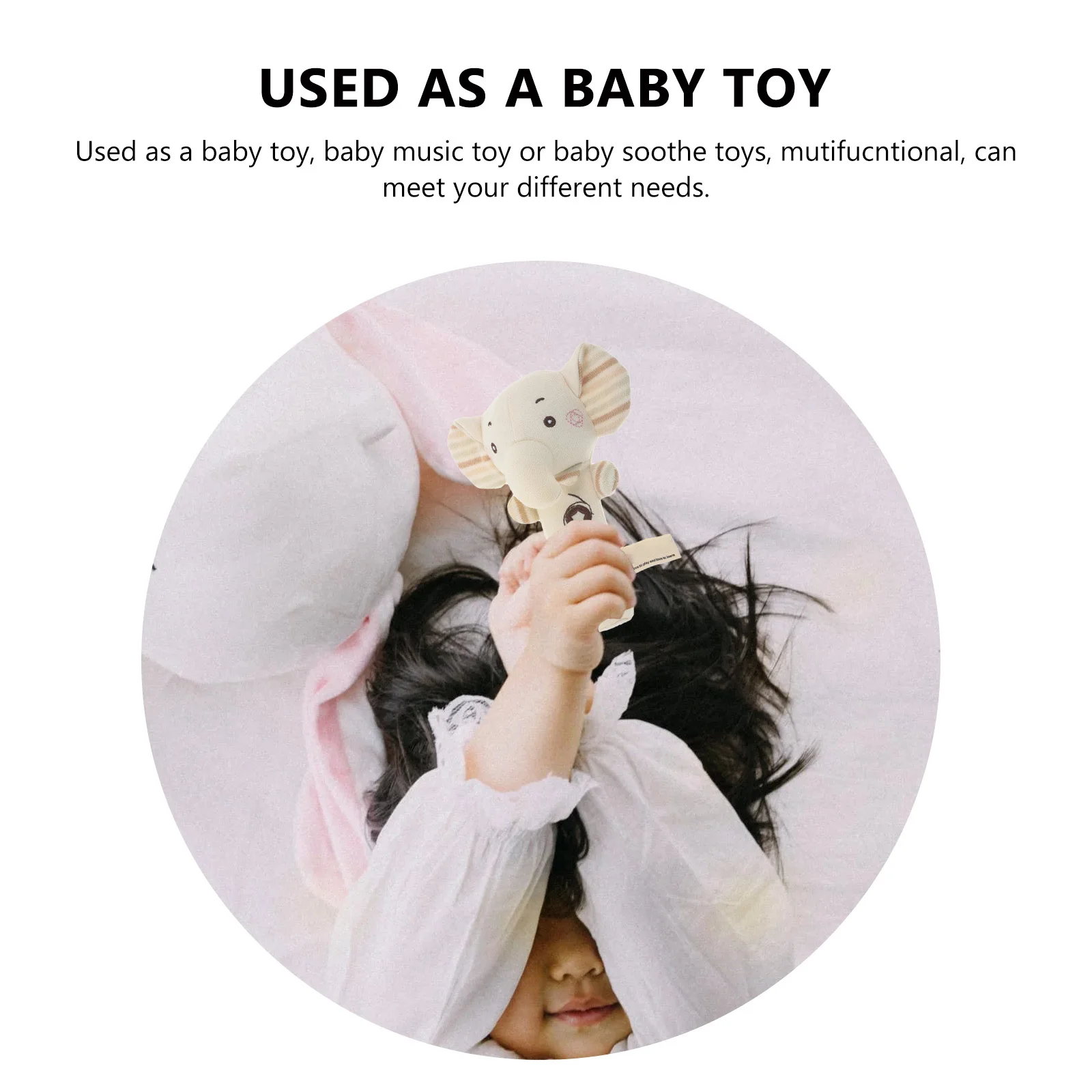 

2 Pcs Hand Bell Toys for Toddlers Baby Music Car Rattle Organic Cotton (colored Cotton) Soothe Playthings