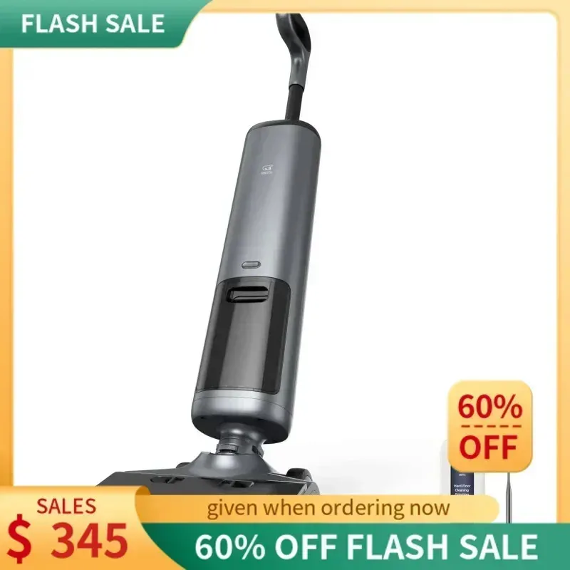 مجموعة ممسحة مكنسة كهربائية رطبة وجافة لاسلكية من TGBFOSOTEK - فريدة من نوعها 180 °    فرشاة مسطحة واسعة الأرضية لشعر الحيوانات الأليفة وبصمات الأقدام والفوضى المنزلية، علي