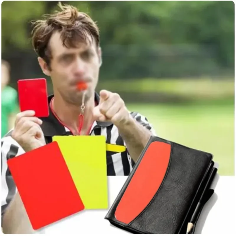 Football Soccer Referee Card Set Football Red and Yellow Card Referee Supplies Wallet Notebook Professional Game Referee Tools