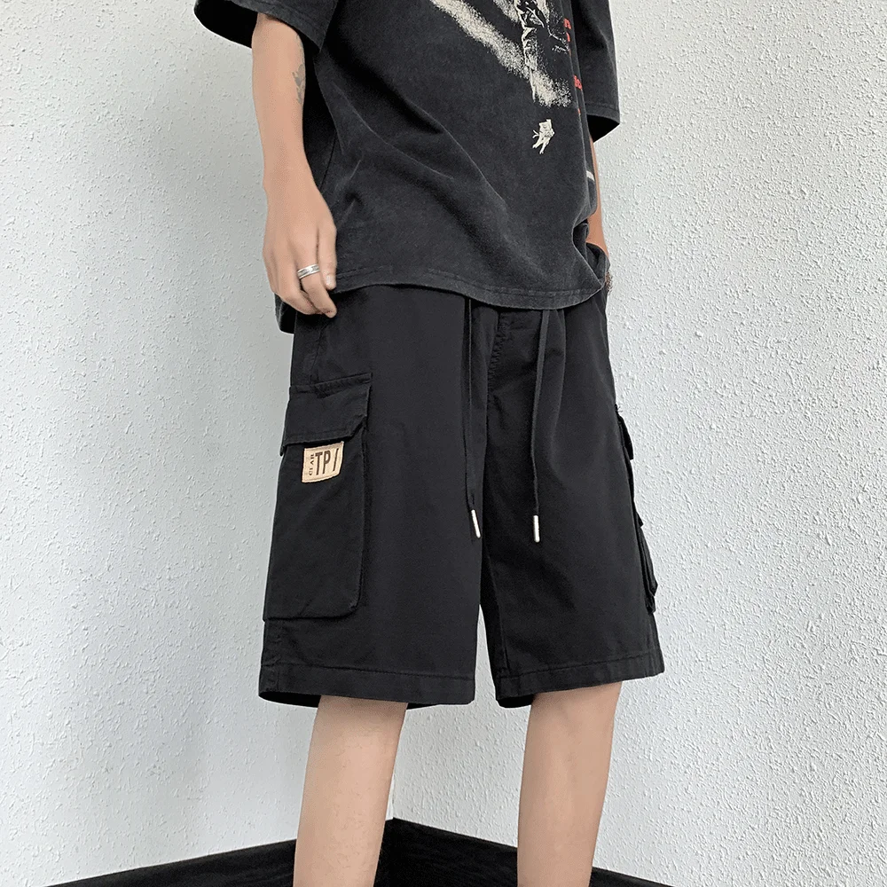 

Japanese Sle Workwear ort Pants Men's Summer Loose Pure Cotton Thin Straight Casual Sports Wear Resistant to Do Work Five...