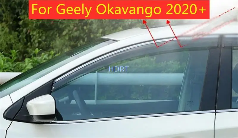 

Car Styling Side Window Deflector Visor Weather Shield 4pcs Sun Rain Guard Eyebrow Shelter For Geely Hao Yue Okavango 2020-2022