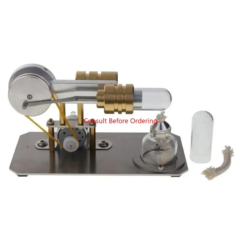 

Wholesale Hot Air Stirling Engine Motor Model Electricity Generator Metal Base Science Educational Toy Educational