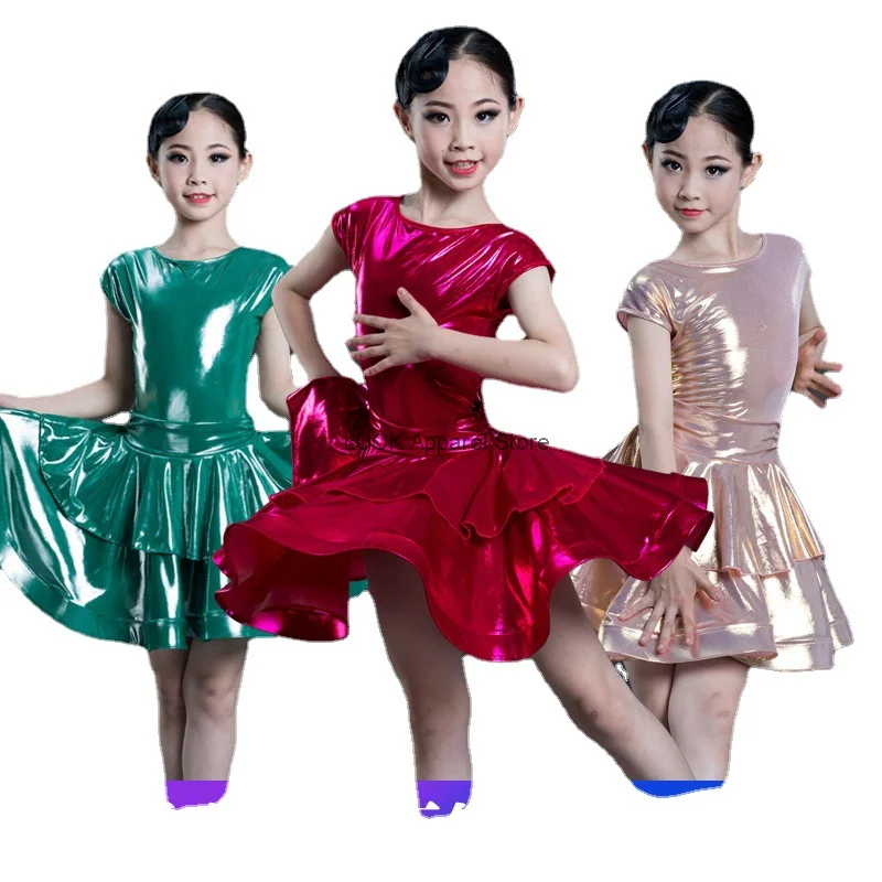 Children's Latin dance dress children's competition regulations performance Dress Dance Skirt Girls Summer Dress