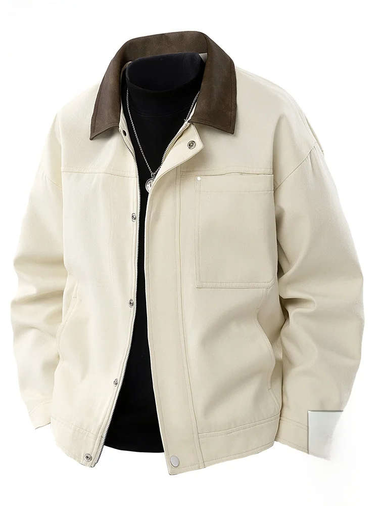 

Loose Fit Casual Pilot Jaet for Men Monkey Large Mouth Autumn Wear Polyester Fiber Long Sve Zipper Closure