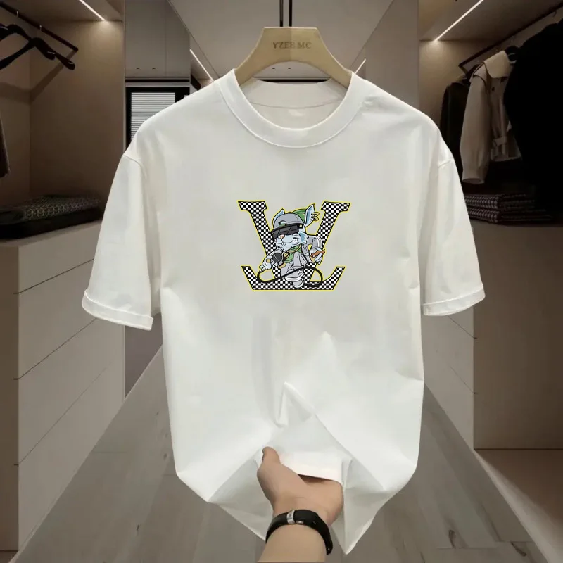 

The 2024 Summer Men Luxury High-end Streetwear Brand Pure Cotton Short-sleeved T-shirt Is Loose, Fashionable, Casual and Sporty