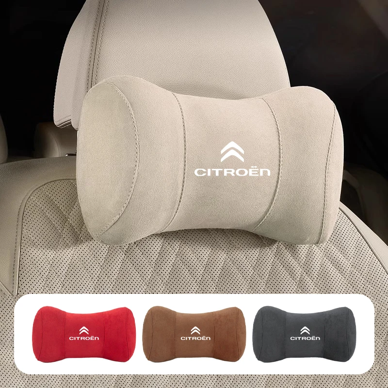 Car Seat Suede Memory Cotton Neck Pillow Headrest For Citroen C3 C5 AIRCROSS C5X C4 Cactus PICASSO e-C3 e-C4 C1 C-Crosser C6 C2