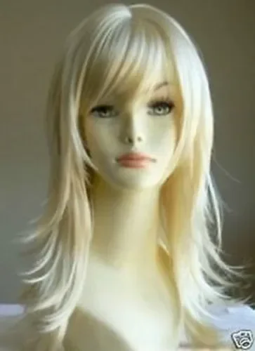 New Fashion long Platinum-Blonde Wavy Wig For Women’s Christmas Halloween Cosplay Costume Party Wigs